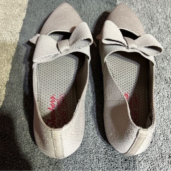 Skechers Cleo Point Feel Good Washable Knit Flats Memory Foam Womens 8.5 Taupe - Picture 4 of 13